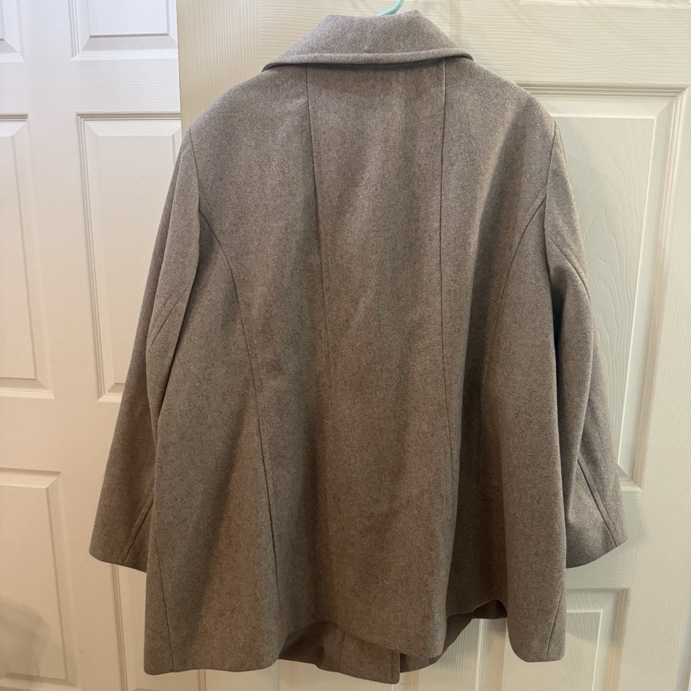 London Fog Women's Pea‎ Coat 3x Wool Blend Tan/Beige NWT MSRP $180 Lined - Picture 10 of 11